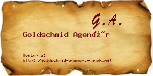 Goldschmid Agenór névjegykártya